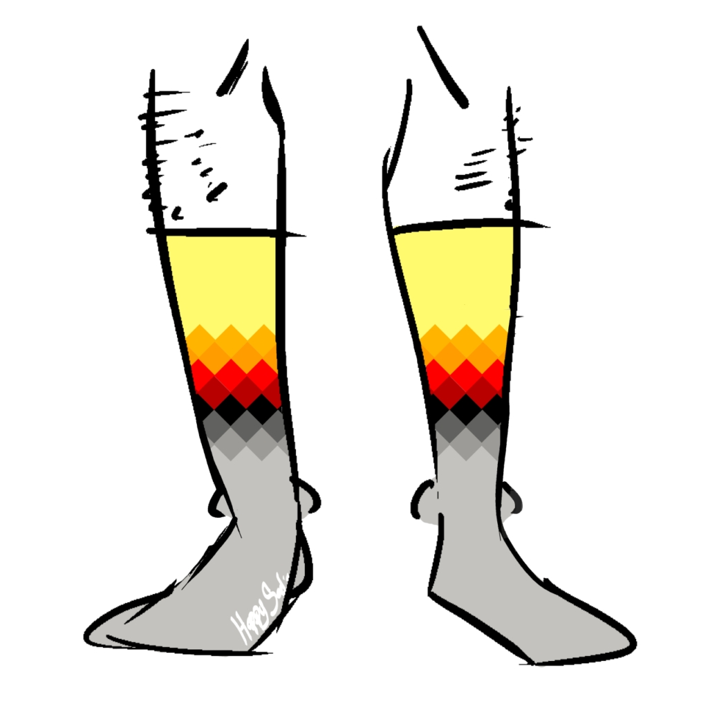 Grey socks with a bright gradient made up of diamond shapes